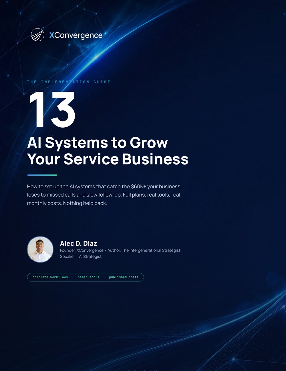 Cover of 13 AI Systems to Grow Your Service Business by Alec D. Diaz